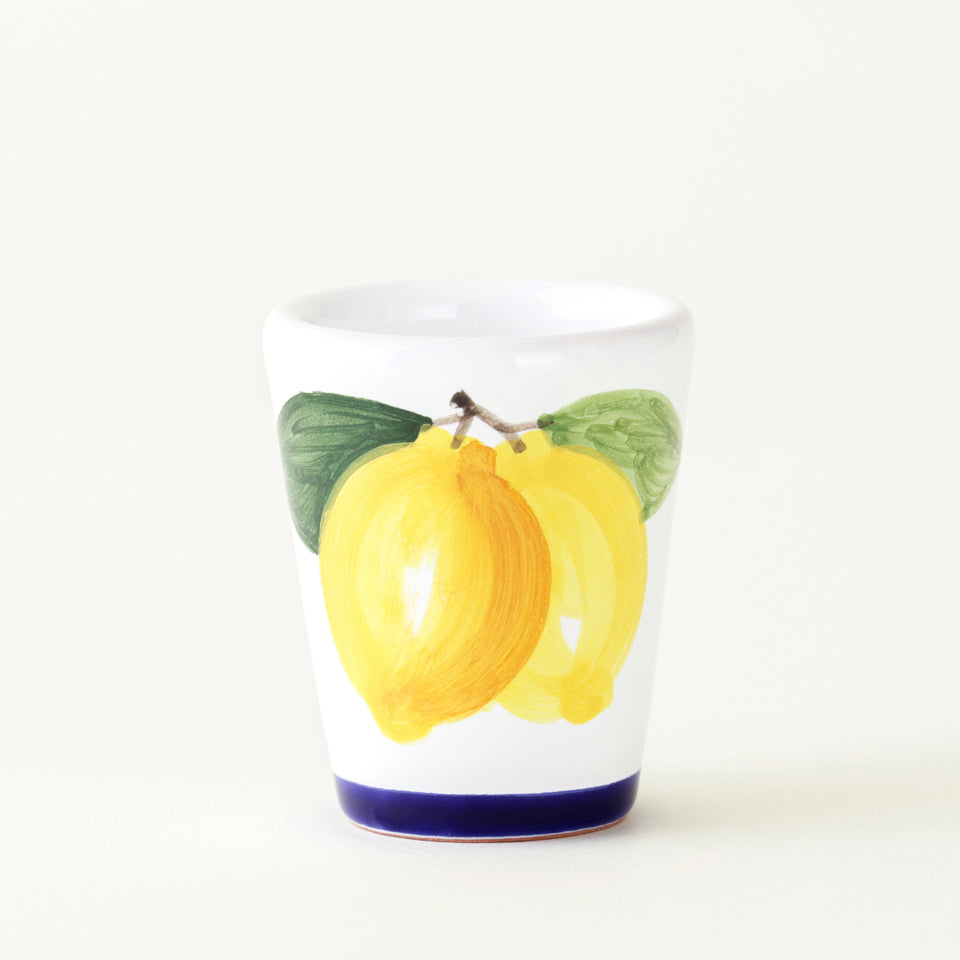ヴィエトリ陶器 グラス「レモン 青」 ナディア・デ・ファルコ – Limone