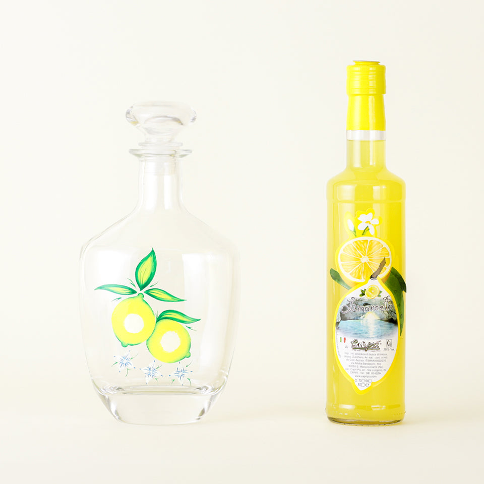 カプリピゥ 絵付けデキャンタ 「盾」 & リモンチェッロ ボトル 500ml セット
