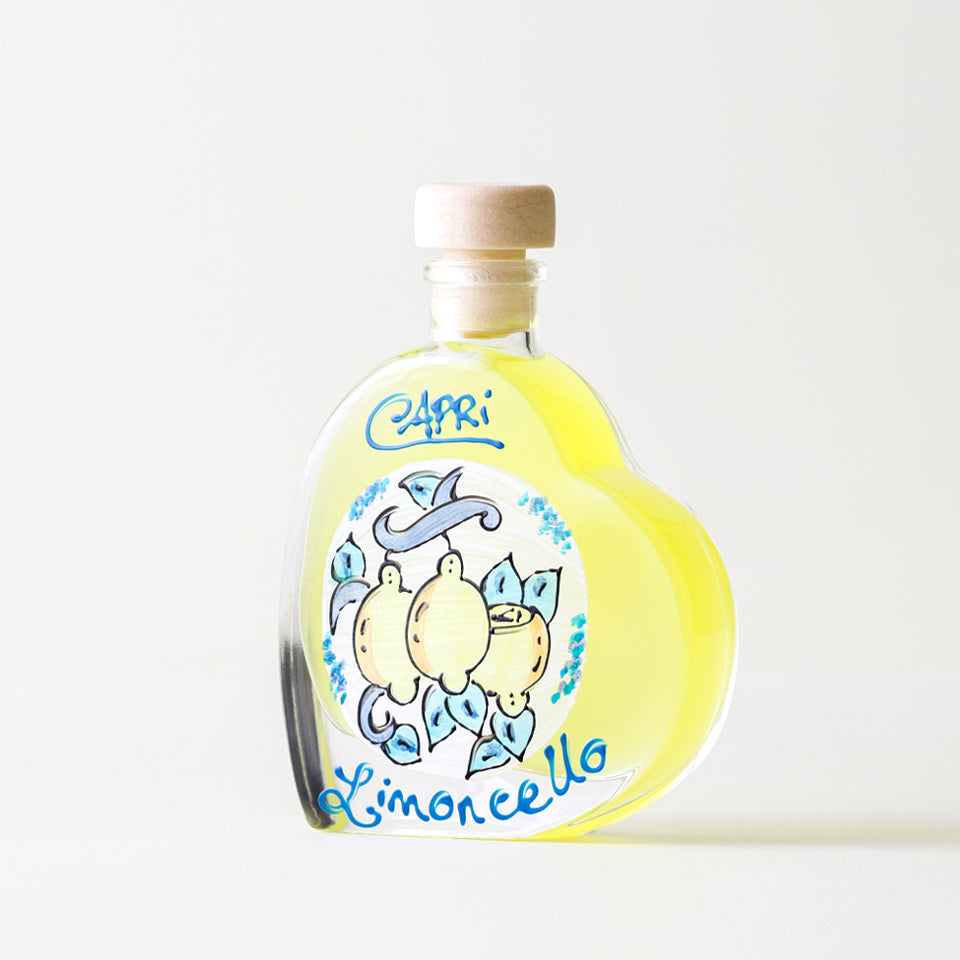 カプリピゥ リモンチェッロ 絵付けボトル 「ハート（マヨリカ）」 50ml